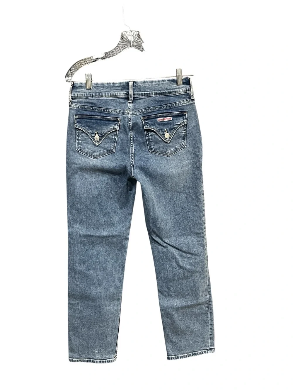 Hudson Los Angeles Ankle Straight Jeans Women 6 Blue Mid Rise Stretch